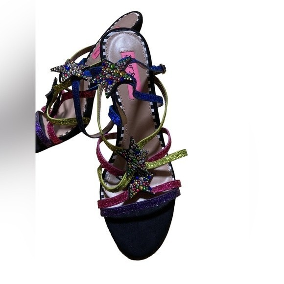 Betsey Johnson multicolored caged glitter star 4” heels. Size 8M. NWOT - Picture 5 of 6